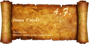 Amma Fabó névjegykártya